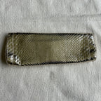 Nancy Gonzalez Clutch Gold Snakeskin Exotic Leather Envelope Evening Bag