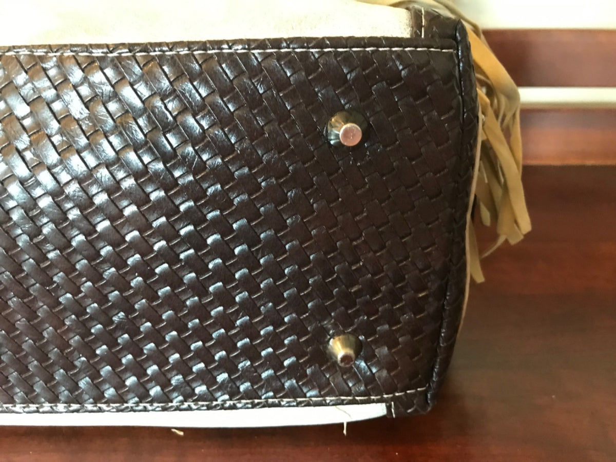 Western Studded Purse with Crossed Pistols, Fringe, Chains and Turquoise