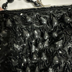 CARA NY IN’S WOMENS BEADED EVENING BAG PROM CLUTCH PURSE USED 4.5” HANDLE