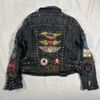 Double D Ranch Angels on Horseback Biker Jacket Black Leather Medium