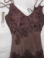 Sue Wong Nocturne Brown Beaded Sequin Fairy Dress Size 2