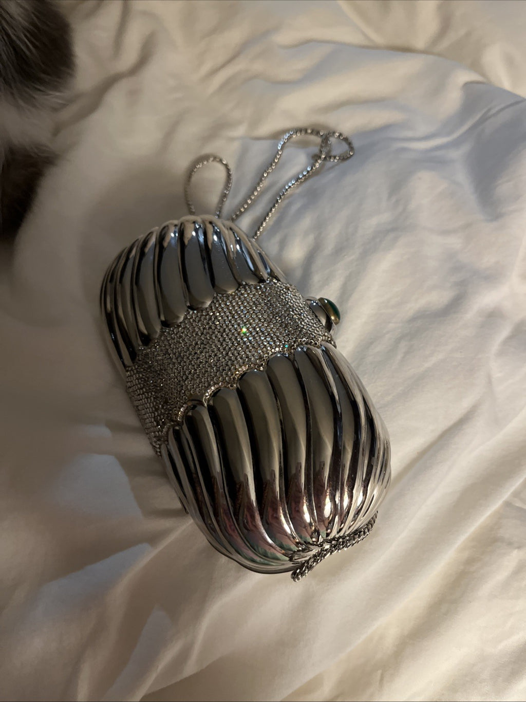 Judith Leiber  Signed C. 1960 Crystal Encrusted Minaudiere  Clutch Jewel Clasp