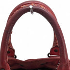 Vintage Balenciaga class mini pompon leather hand bucket bag with double handle