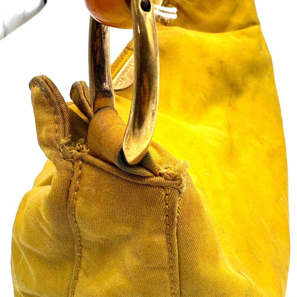 Vintage Christian Dior Yellow Nylon Shoulder Bag - Made in Italy