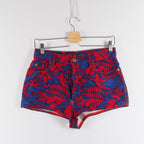 Jean Paul Gaultier Vintage Women Sexy Hot Denim Floral Crazy Shorts M US10 90s