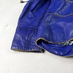 Franco Favori Vintage Real Leather Jacket Small Blue