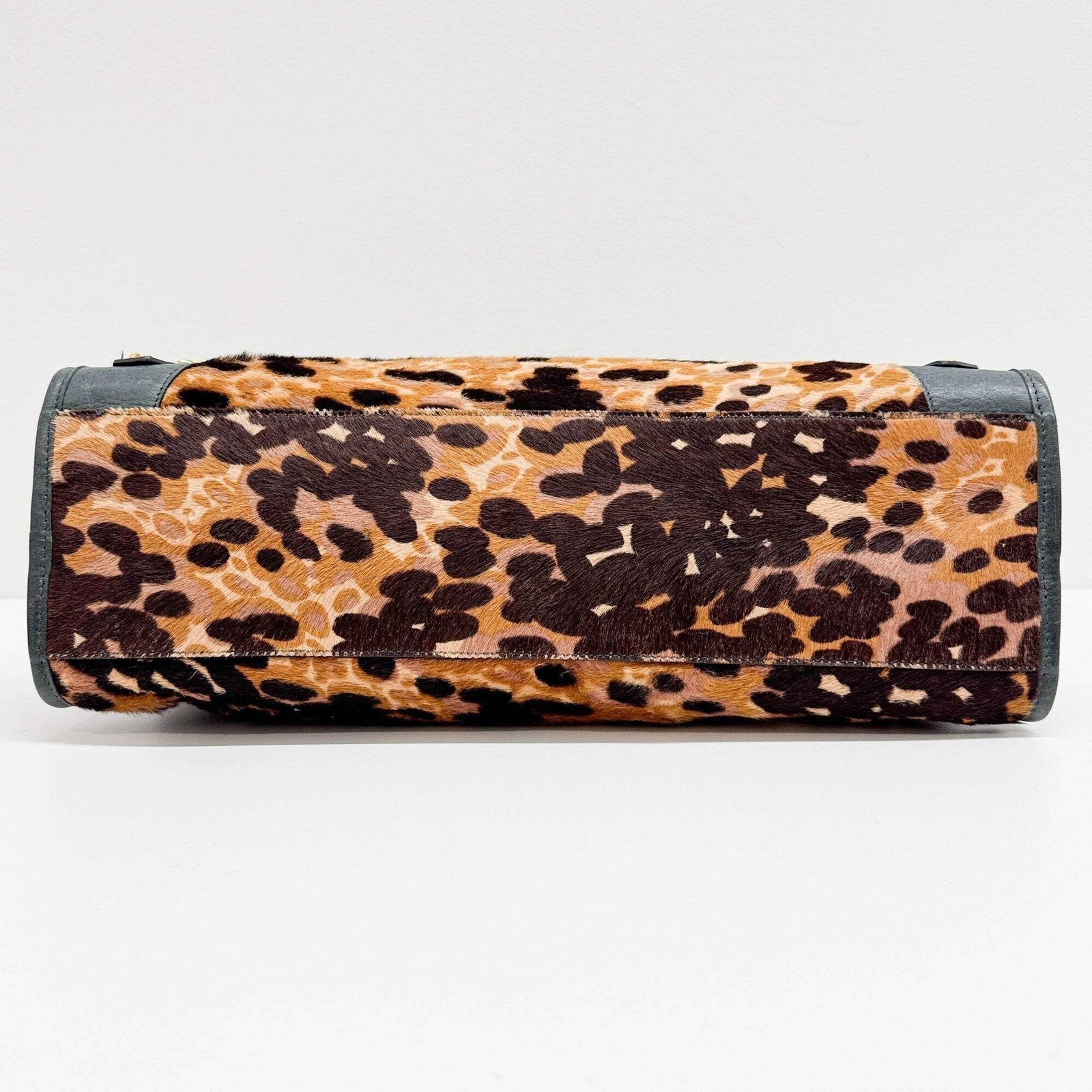 BALENCIAGA The City Brown Animal Print Pony Hair Two Way Bag