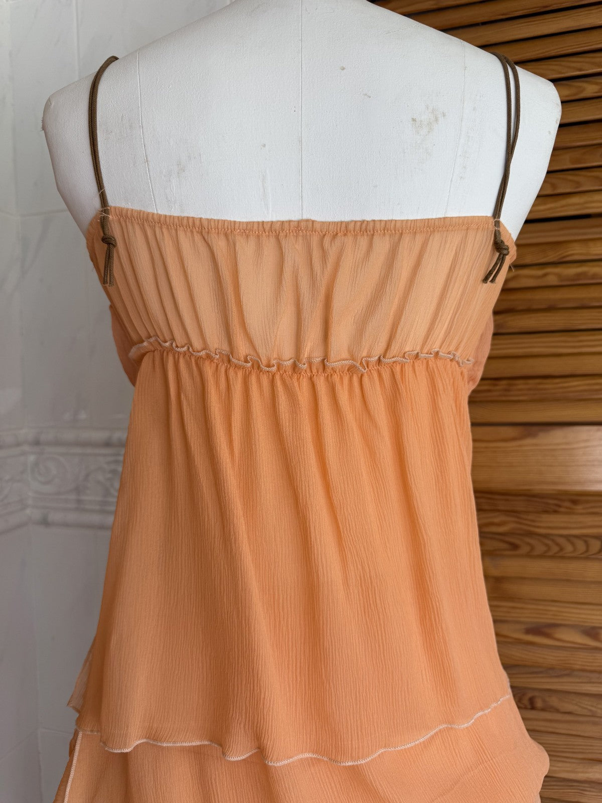 Lululemon Silk Orange Floral Beaded Cami and Skirt Set XS