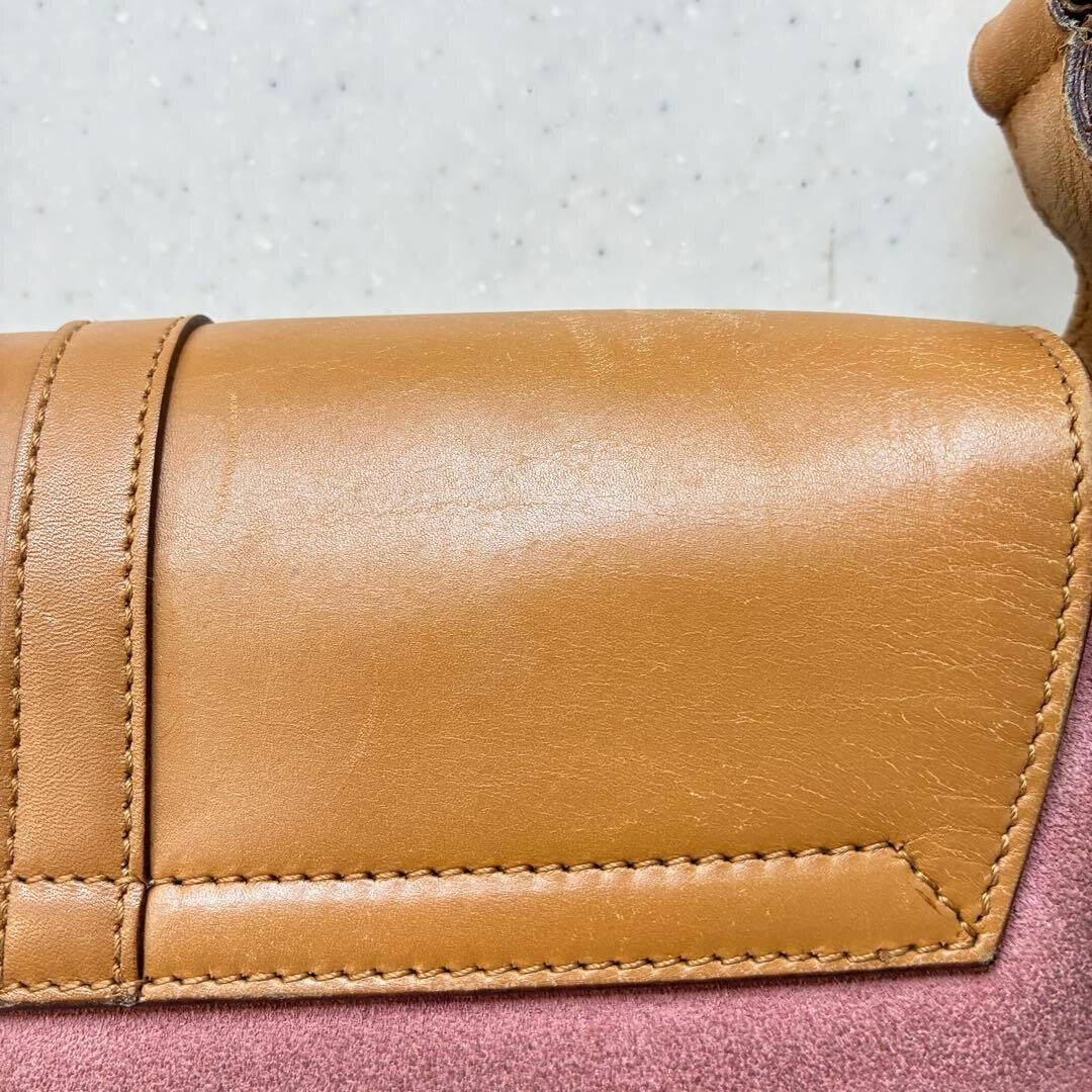 Gucci Jackie Bamboo Shoulder Bag Pink Suede Leather