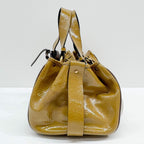CHLOÉ Paddington Horse Charm Ocher Brown Patent Leather Shoulder Bag
