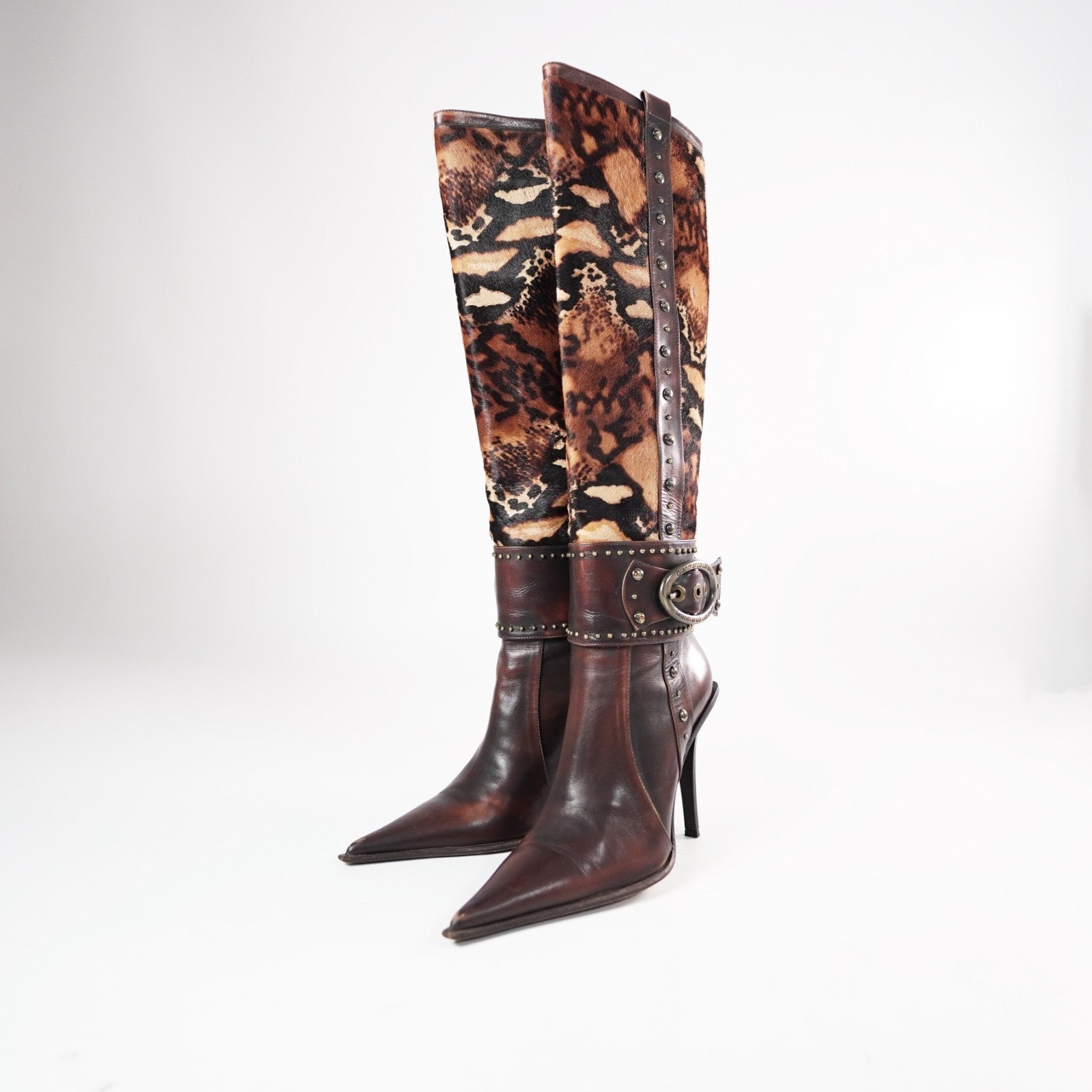 Gianmarco Lorenzi IT39 EU39,5 US9 pointed toe high heels western leather boots