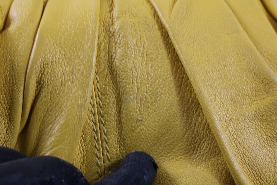 Isabella Fiore Large Yellow Leather Whipstitch Tassel Hobo