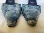 Casadei Blue Crocodile Embossed Leather Slingback Heel Size 6.5