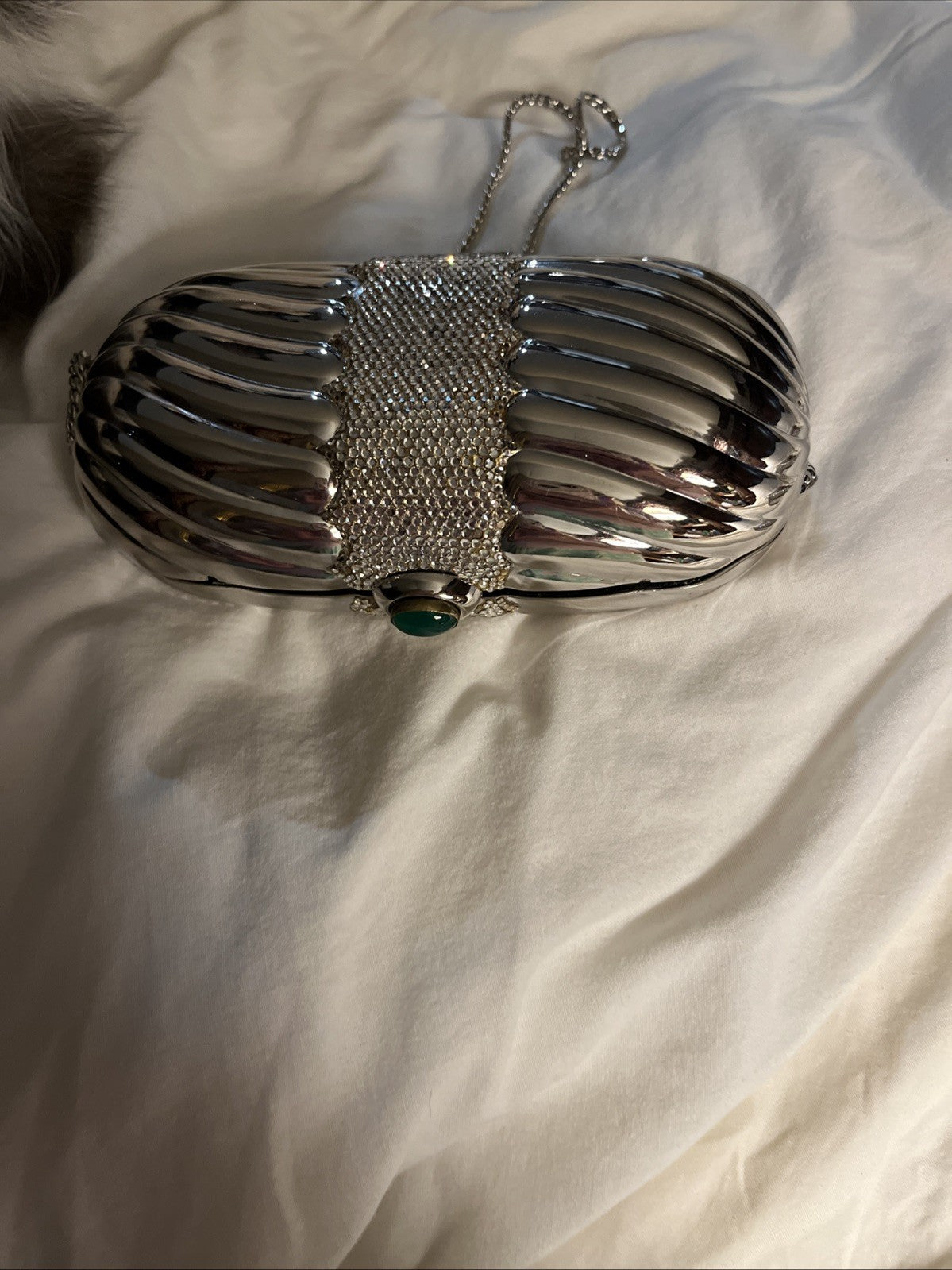 Judith Leiber  Signed C. 1960 Crystal Encrusted Minaudiere  Clutch Jewel Clasp