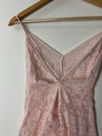 Victorias Secret Lace Chemise Pink Lingerie Slip Dress Babydoll Sheer Coquette M