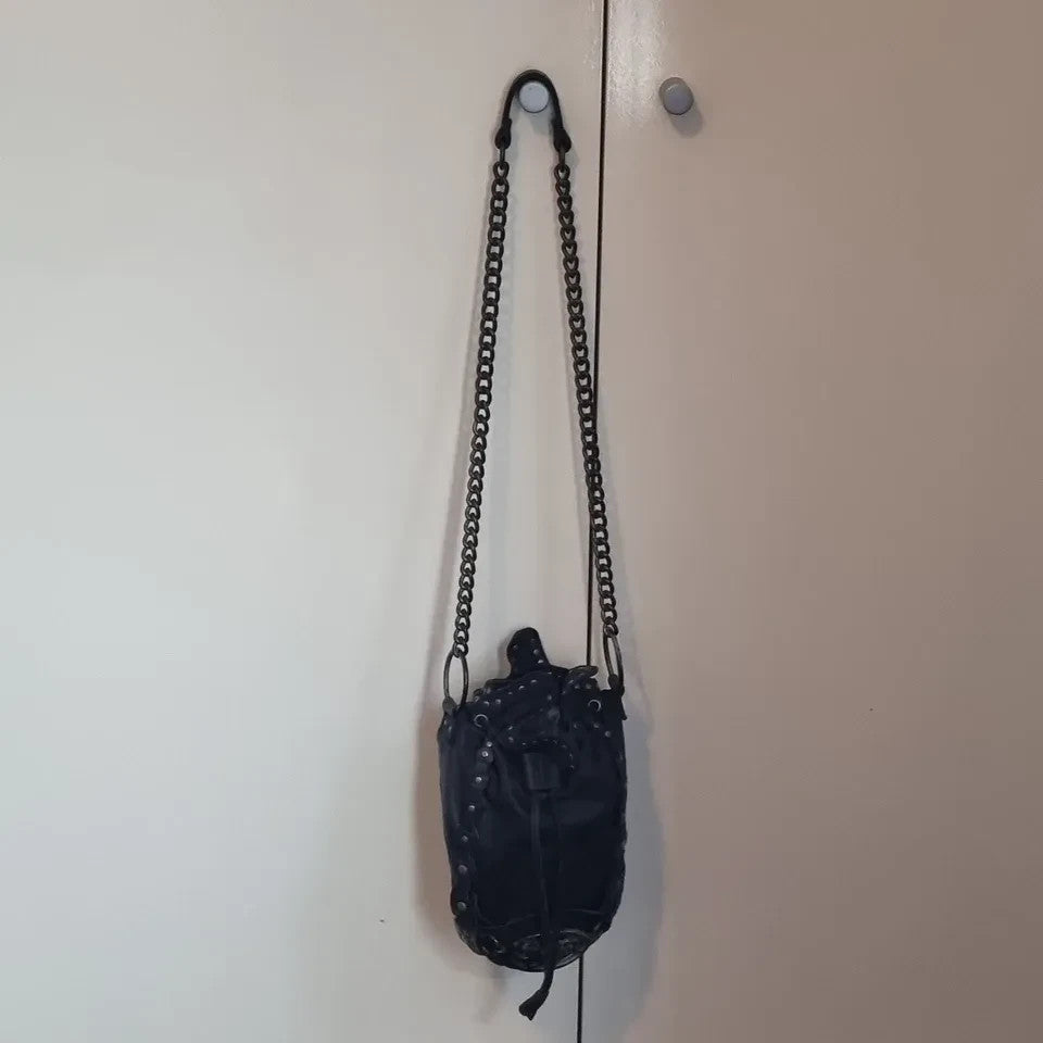Diesel Vintage Black Leather Shoulder Bag