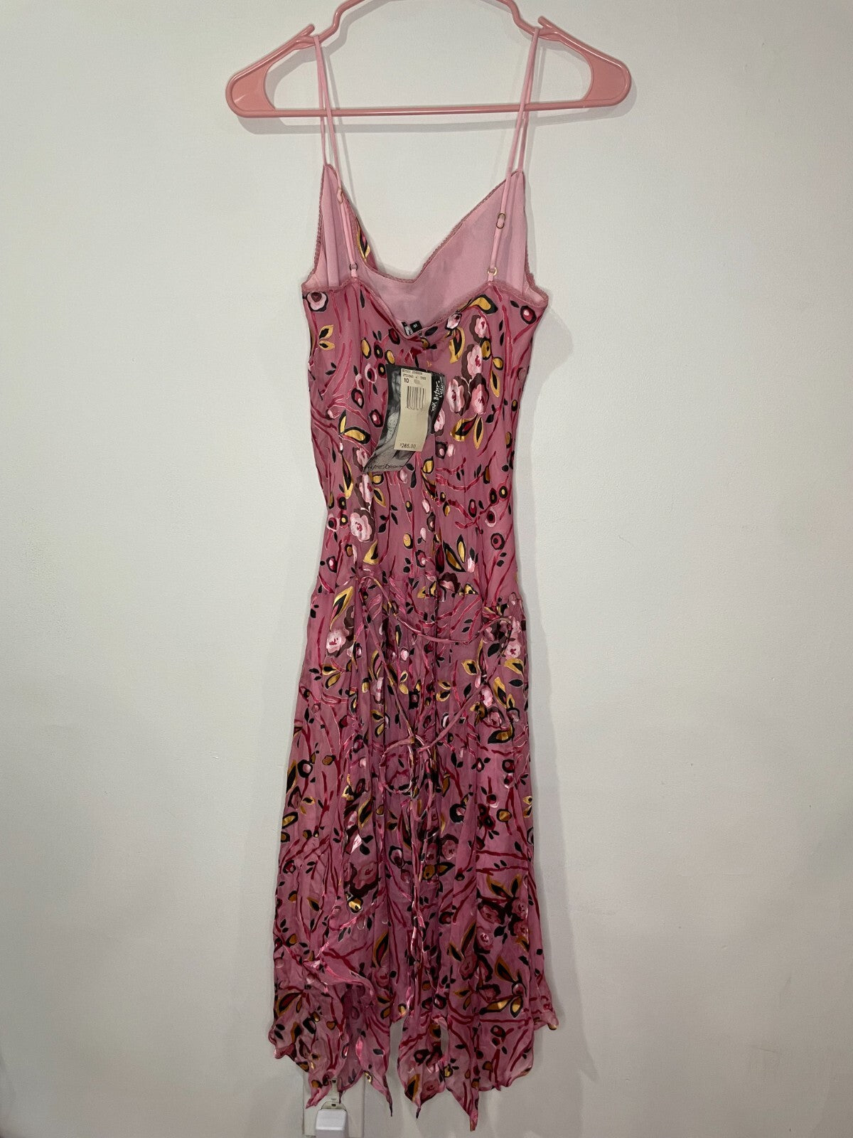 ORIGINAL TAGS Vintage Betsey Johnson 90s Y2K Slip Dress Pink Floral