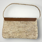 Tommy Bahama Feeling Beachy Straw Shoulder Bag Shell Beaded Mother of Pearl Boho