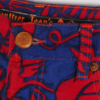 Jean Paul Gaultier Vintage Women Sexy Hot Denim Floral Crazy Shorts M US10 90s