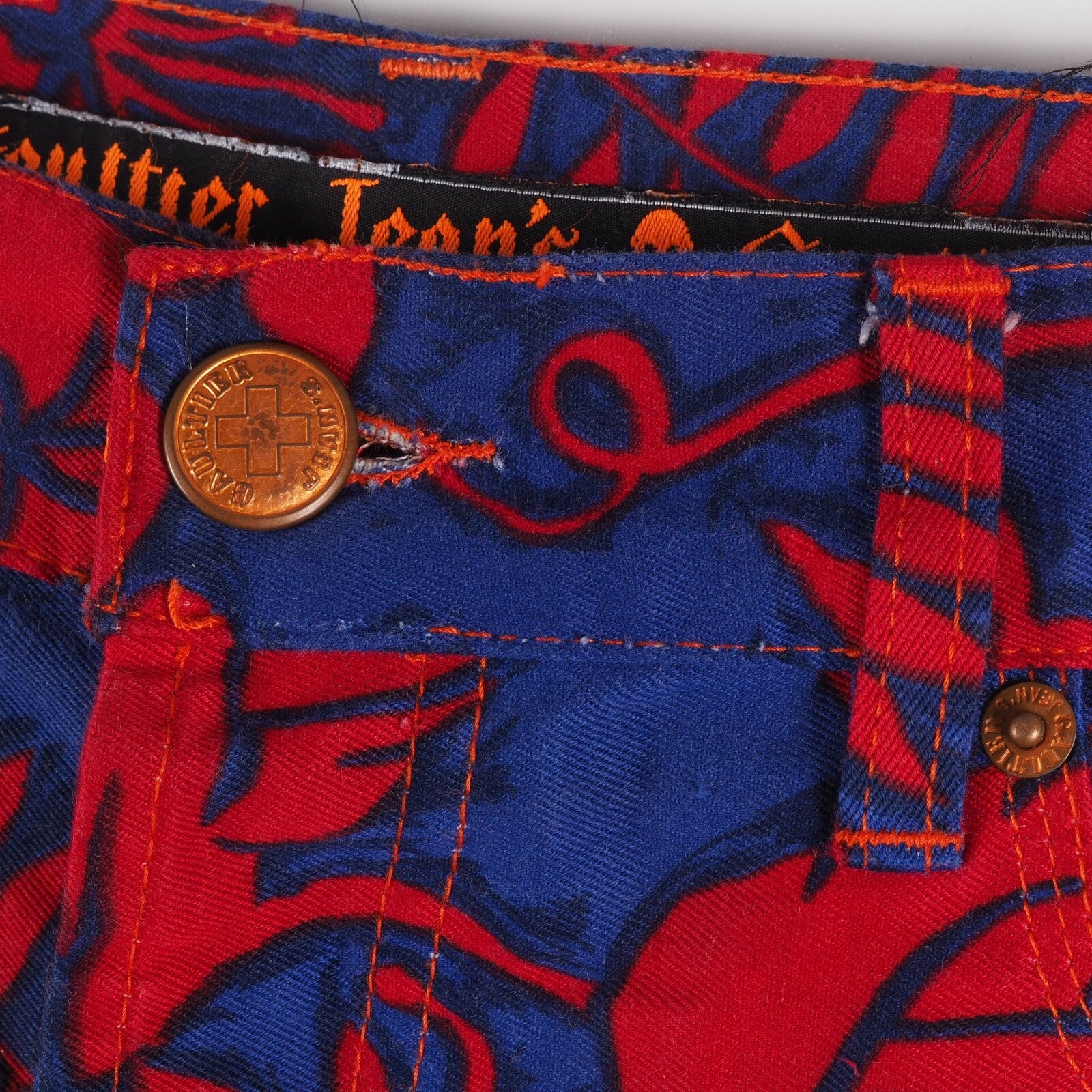 Jean Paul Gaultier Vintage Women Sexy Hot Denim Floral Crazy Shorts M US10 90s