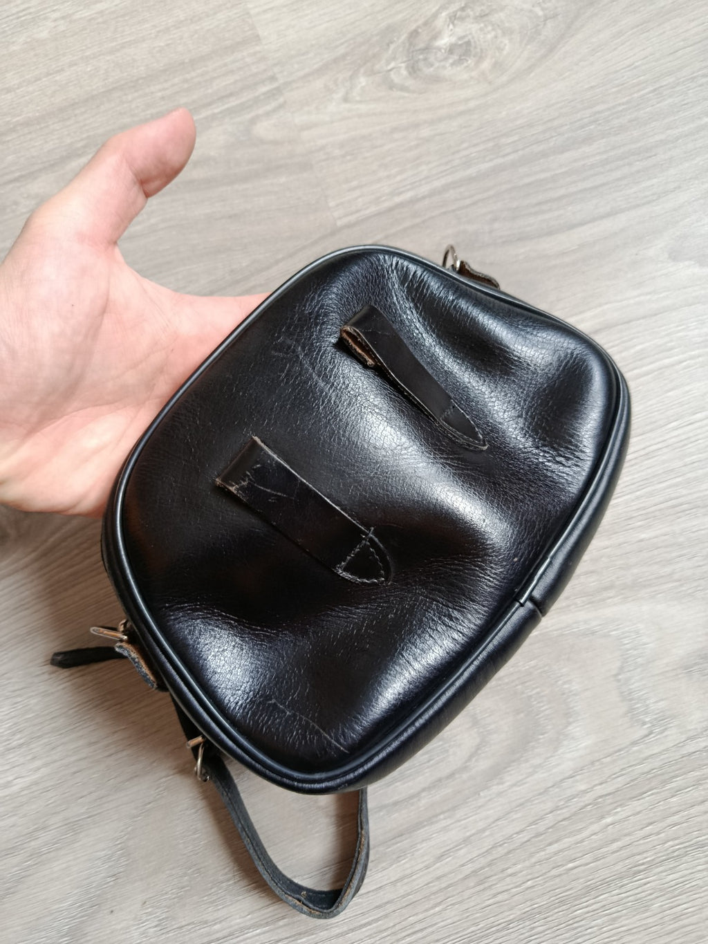 Vintage 40s 50s Black Leather Ponyhair Shoulder Bag - Prentice Zip, Belt Loops-