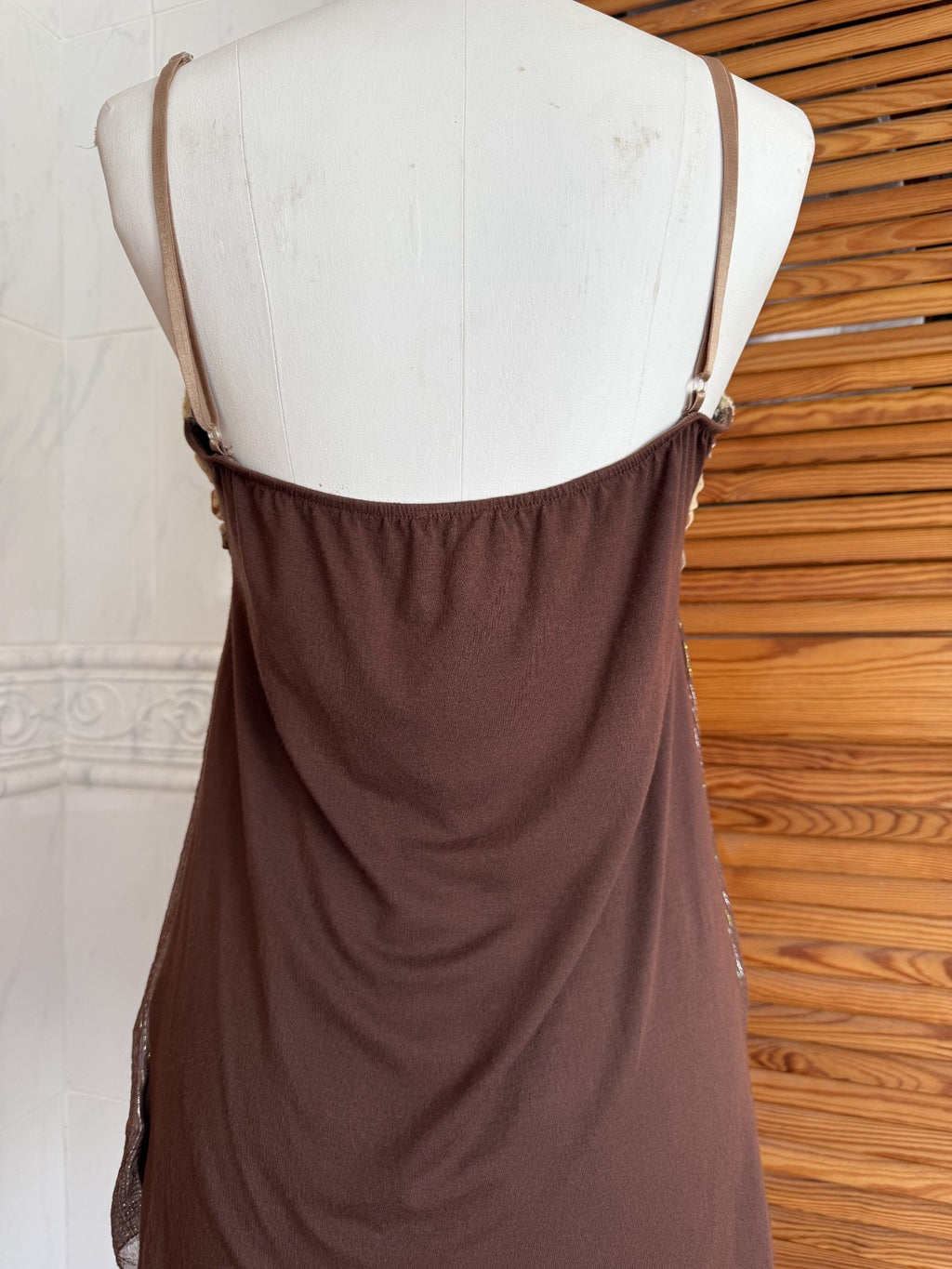 LM Lulu Brown Boho Floral Cami Top Size 2