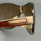 Chanel 4089 236/13 VTG Shield Sunglasses Brown Gradient Italy 120 Used w/ Ser. #