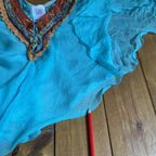 LM Lulu Paris Boho Beaded Silk Cami Top Size M