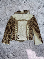 Vintage Leopard Mohair Animal Wool Jacket Blazer Glamour