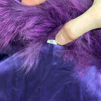 Vintage Y2K Purple Rabbit and Fox Fur Jacket