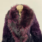 Vintage Y2K Purple Rabbit and Raccoon Fur Jacket