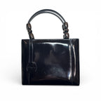 Auth Christian Dior Vintage 1999 Malice Pearl Bag Black Patent Leather Gunmetal