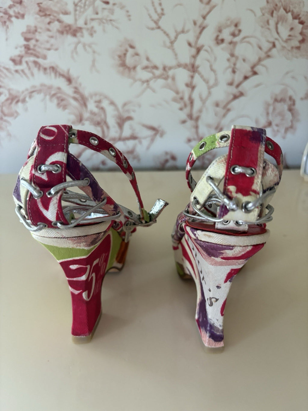 Christian Dior Vintage S/S 2003 by John Galliano Victim Lock & Key Wedge Sandal