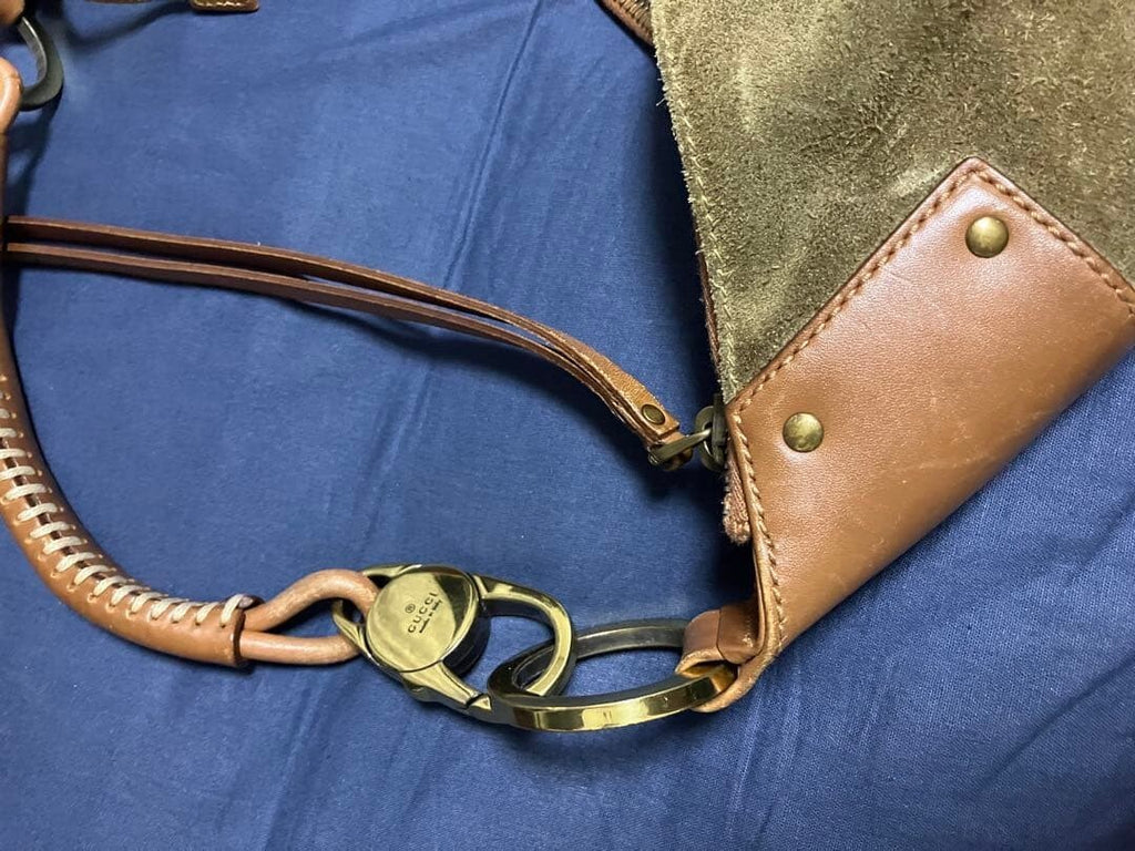 Gucci Brown Suede Hobo Bag