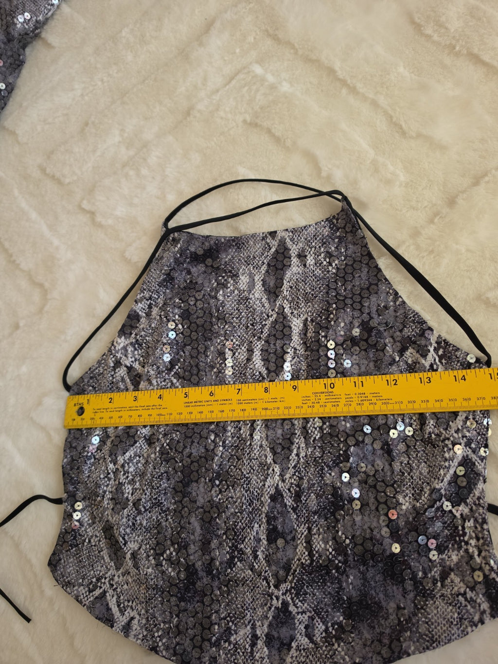 Bebe Vintage Sequin Snakeskin Two Piece Set Small