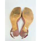 Vintage Prada 2000's Gingham Floral Slingback Heels