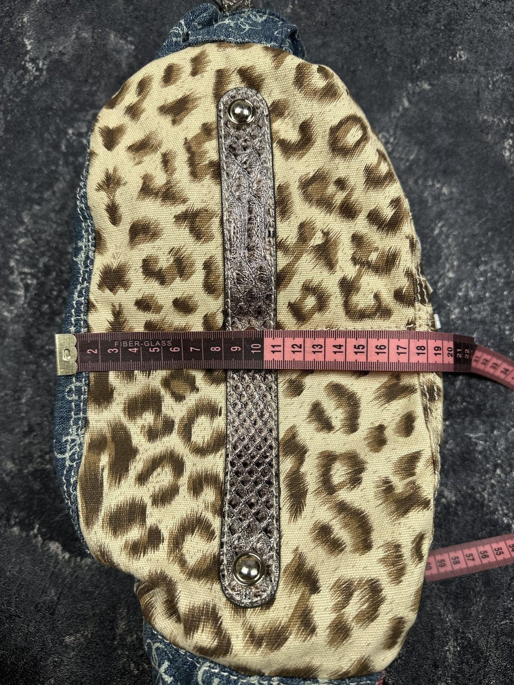 NEW Vintage Y2K Guess Leopard Pattern Denim Baguette Mini Handle Bag Women's