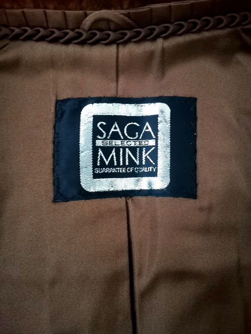 SAGA, Mink, Coat, Brown, L Size, with Vert, Women Authentic From Japan