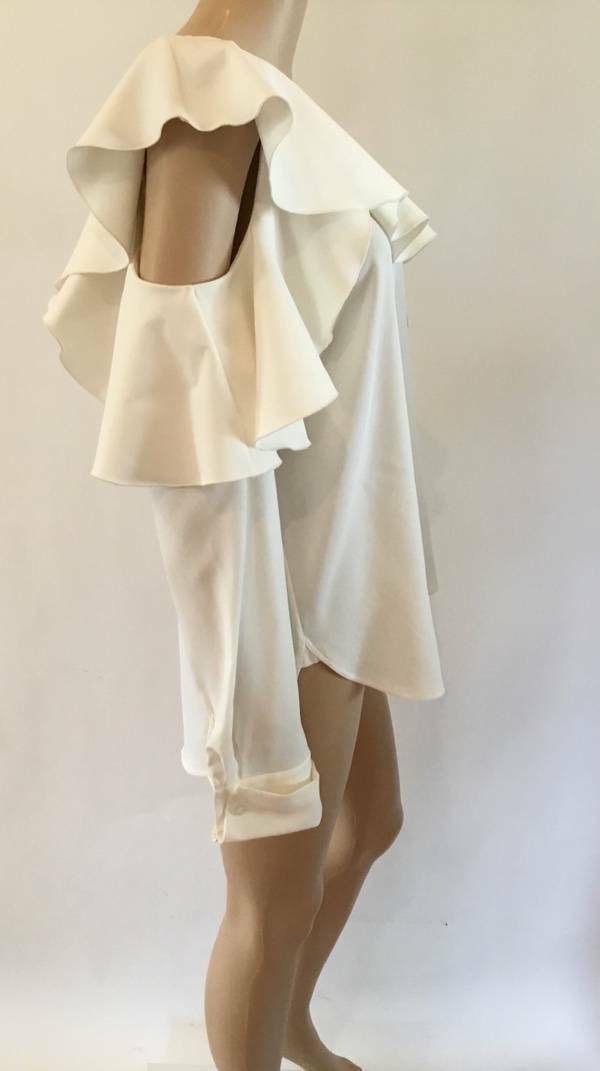 OSCAR DE LA RENTA OFF THE SHOULDER CUTOUT BLOUSE SZ 14 MSRP: $1580