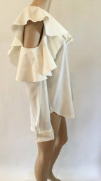 OSCAR DE LA RENTA OFF THE SHOULDER CUTOUT BLOUSE SZ 14 MSRP: $1580