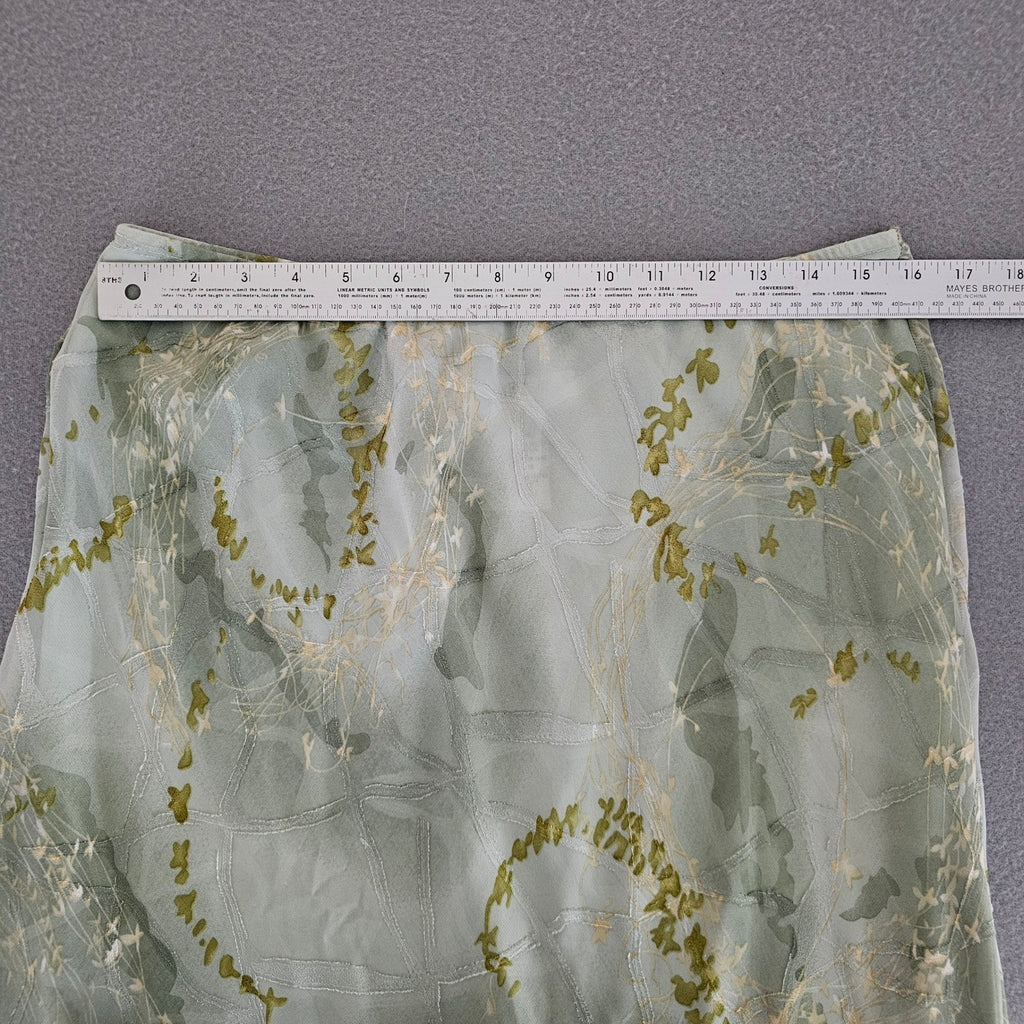 Vintage Y2K Sage Green Tiered Two Piece Skirt Set Size 14