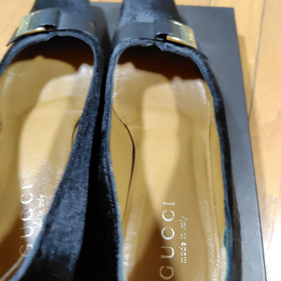 Rare GUCCI Black Fur Square Toe High Heels with Ribbon Belt Size 36C