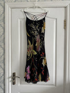 René Derhy Y2K Floral Spider Back Midi Dress