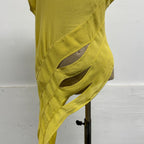 Vintage D&G Dolce & Gabbana Yellow Silk Asymmetric Shredded Top