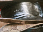 Gucci Beige and Brown GG Canvas Slip On Wedge Heels Size 10