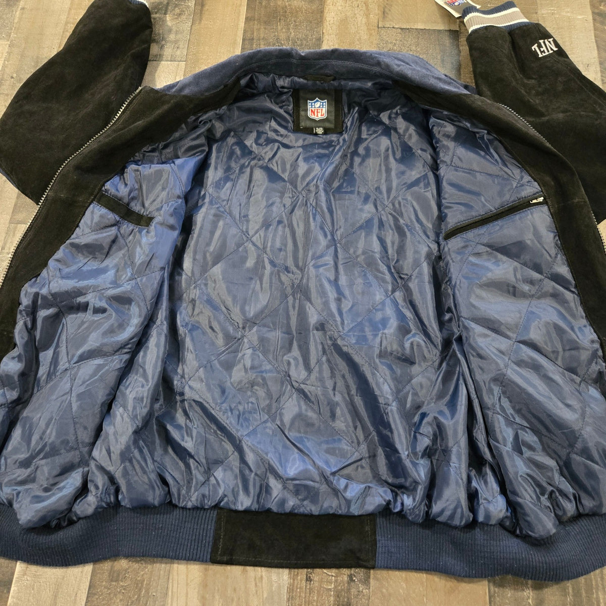G-III New England Patriots Suede Leather Varsity Bomber Jacket XL