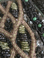 Jamin Puech Paris Beaded Sequin Leather Shoulder Bag Green