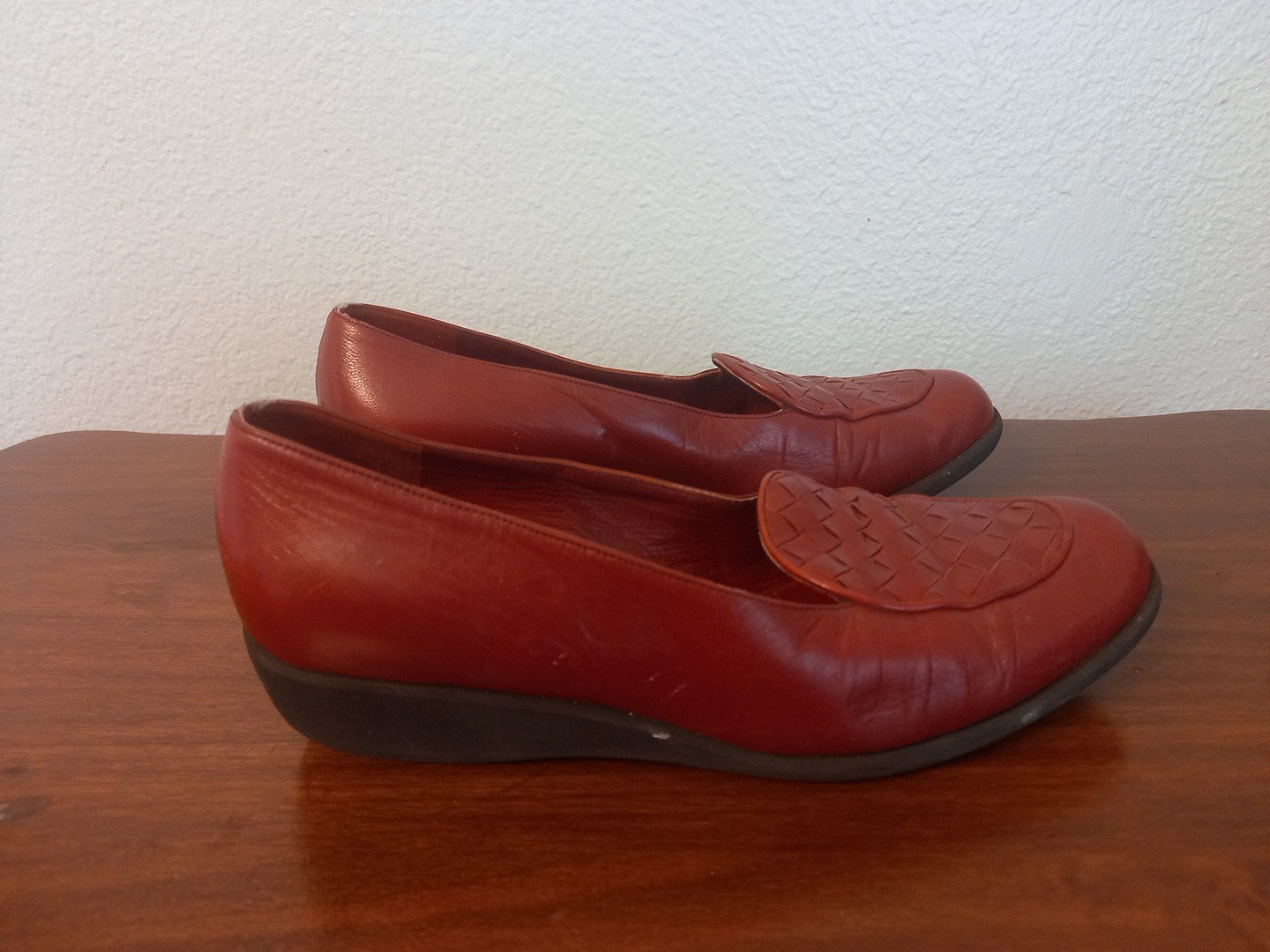 Vintage Bottega Veneta Pump Leather Red Shoes