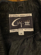 Global Identity GIII Vintage Leather Jacket, Puff shoulders, fitted waist SZ M