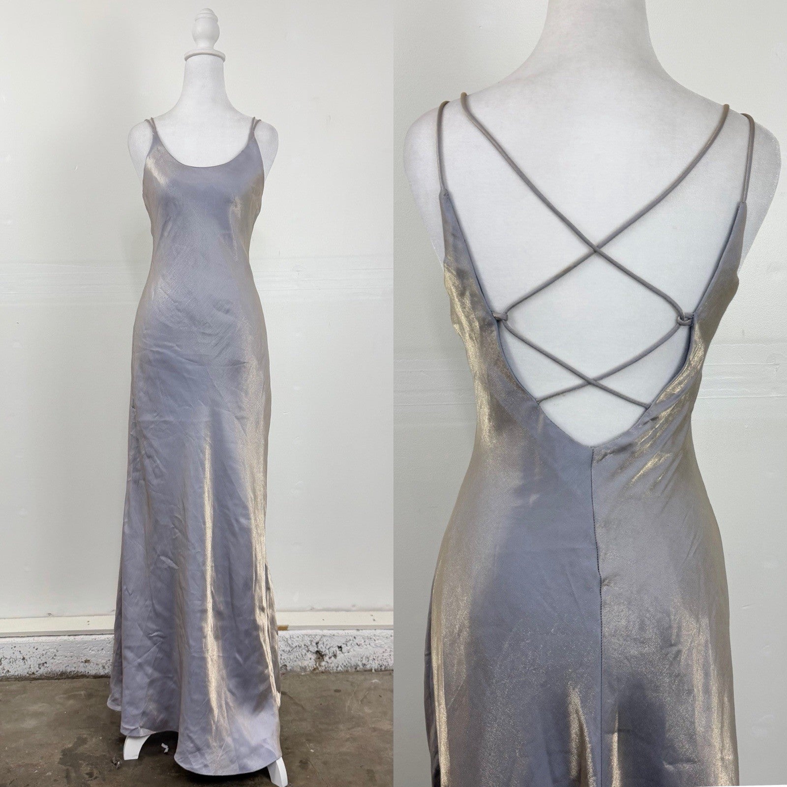 Jump 1990s Purple Metallic Iridescent Formal Gown Size 5-6